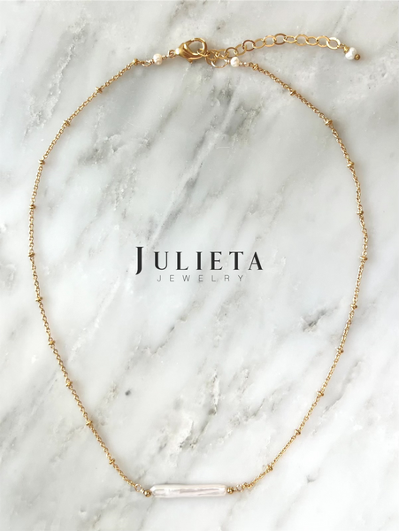 Collar corto con perla cultivada