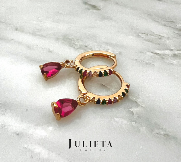 Arracadas zirconia rainbow