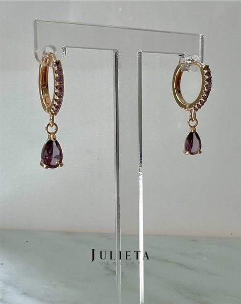 Arracadas zirconia lila