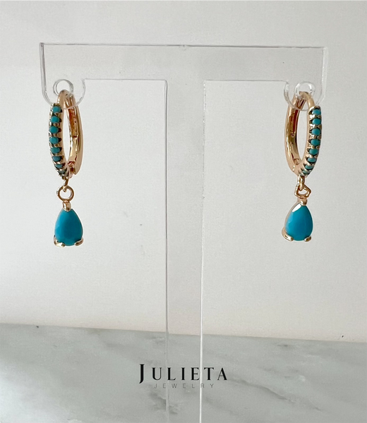 Arracadas zirconia celeste