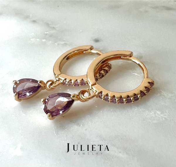 Arracadas zirconia lila