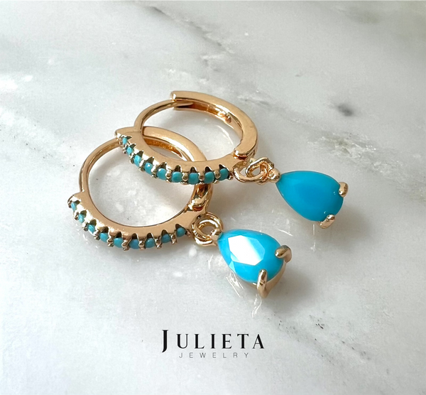 Arracadas zirconia celeste