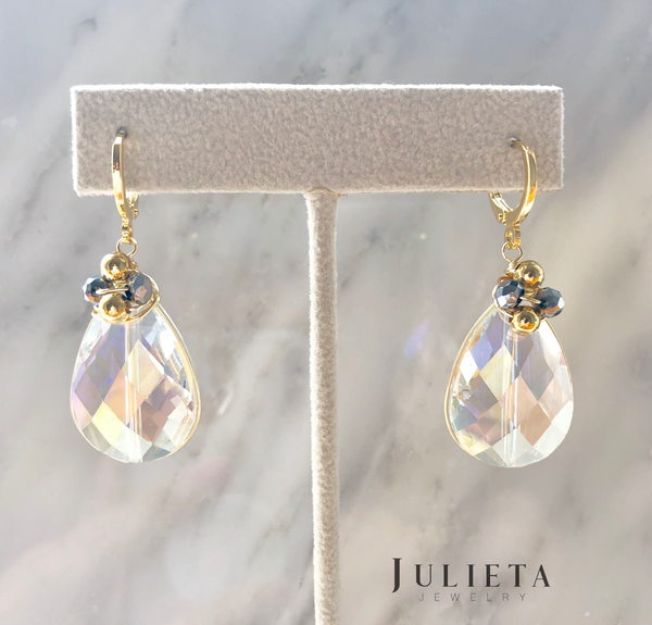 Aretes gota de cristal - tornasol