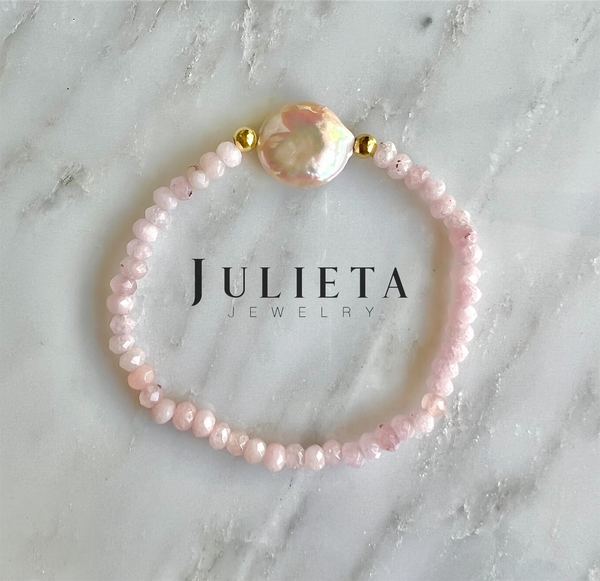 Pulsera de jade con perla cultivada