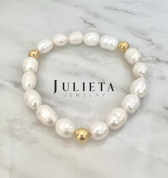 Pulsera perlas/oro